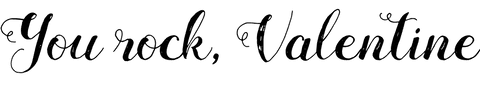 You rock valentine text on transparent background