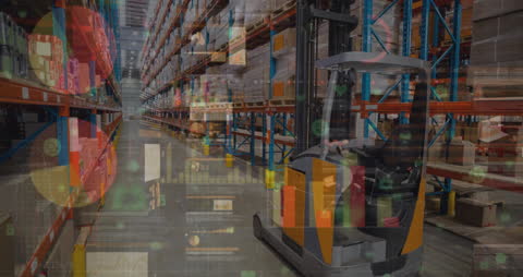 Digital Interface Concept in Modern Warehouse