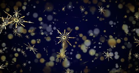 Glittering Snowflakes with Festive Flair on Blue Night Gradient