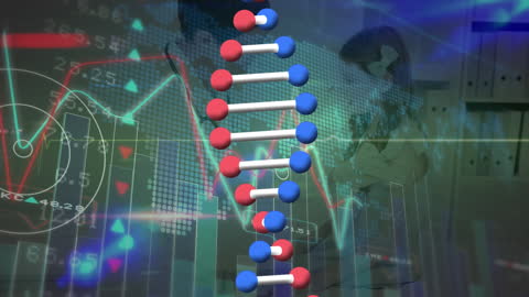 Rotating DNA Strand With Data Analysis and Strength Motifs