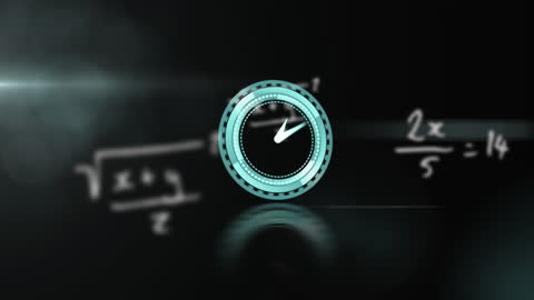 Dynamic Digital Clock with Mathematical Concepts Animation