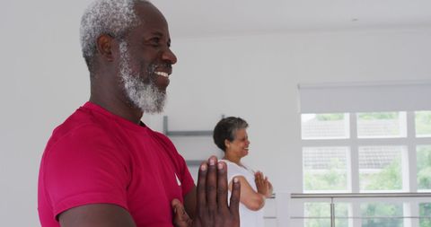 Seniors Practicing Yoga at Home Promoting Health and Wellbeing - Download Free Stock Images Pikwizard.com