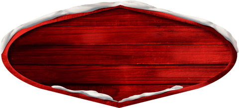 Red Wooden Frame with Transparent Snowy Edges