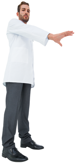 Caucasian Male Doctor Reaching Out Isolated Transparent Background - Download Free Stock Videos Pikwizard.com