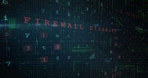 Cybersecurity Threat with Firewall Disabled Warning Overlay - Download Free Stock Images Pikwizard.com