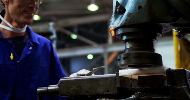 Engineer Operating Industrial Milling Machine in Workshop - Download Free Stock Images Pikwizard.com