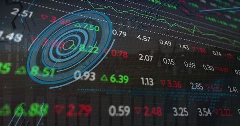 Digital Financial Data Interface Over Cityscape - Download Free Stock Images Pikwizard.com