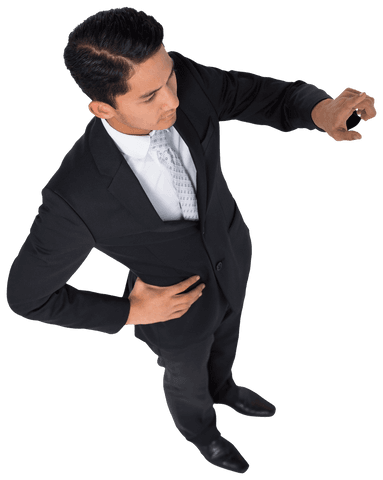Biracial Businessman Pointing Isolated on Transparent Background - Download Free Stock Videos Pikwizard.com