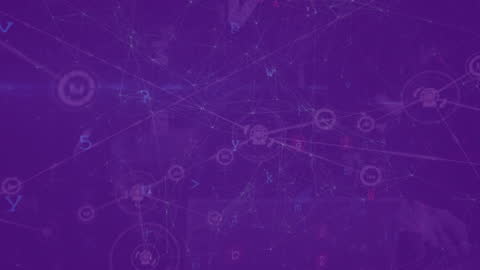 Abstract Digital Network on Purple Background