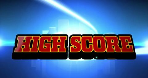 High Score Text on Digital Urban Background