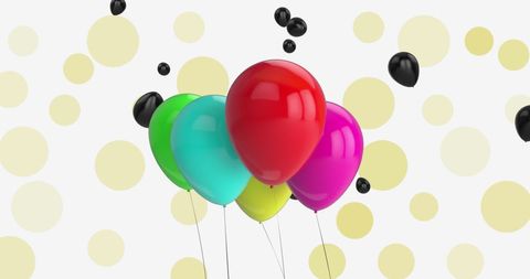 Colorful Balloons with Abstract Circular Background Design - Download Free Stock Images Pikwizard.com