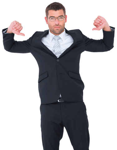 Confident Businessman Raising Arms in Transparent Attire - Download Free Stock Videos Pikwizard.com