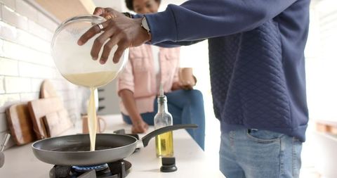 Cozy Morning Cooking Session in Home Kitchen
