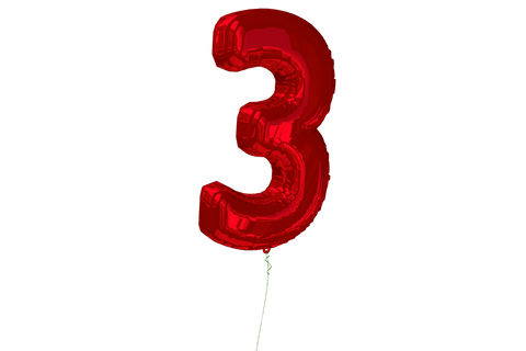 red 3 balloon on transparent background for celebrations - Download Free Stock Videos Pikwizard.com