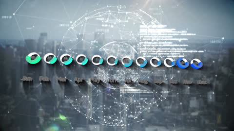 Global Network Animation with Data Icons