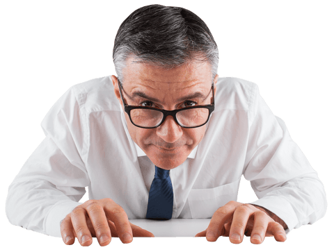 Senior Businessman With Glasses on Transparent Background Professional Pose - Download Free Stock Videos Pikwizard.com