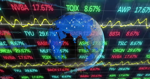 Globe Amidst Digital Stock Market Data