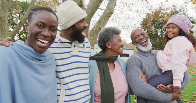 Happy Multi-Generational African American Family Bonding Outdoors - Download Free Stock Images Pikwizard.com