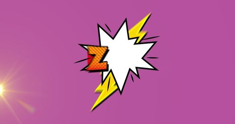 Retro Comic Style Lightning Bolt on Purple Background - Download Free Stock Images Pikwizard.com