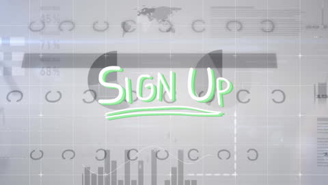 Sign Up Concept with Digital Data Graphics