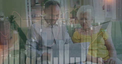 Senior Couple Analyzing Financial Data Trends