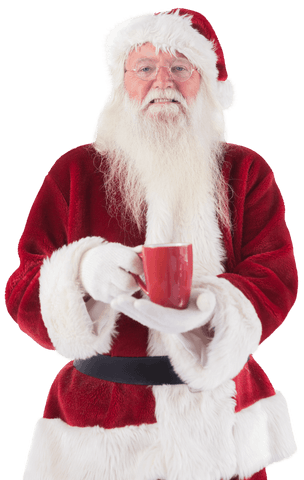 Santa Claus Holding Festive Red Cup with Transparently Overlay - Download Free Stock Videos Pikwizard.com