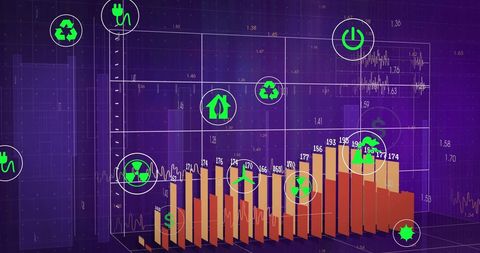 Eco Network and Data Processing with Digital Graphics - Download Free Stock Images Pikwizard.com