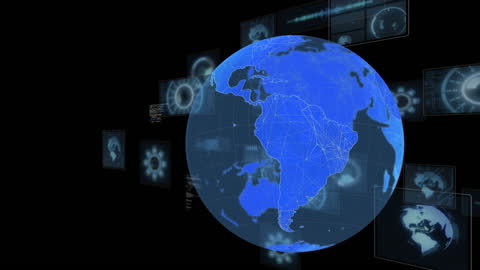 Digital Globe with Technological Interfaces