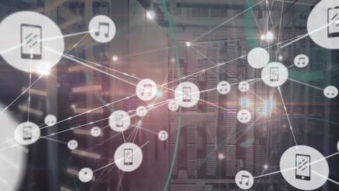 5G Technology Visualized Over Server Room Background