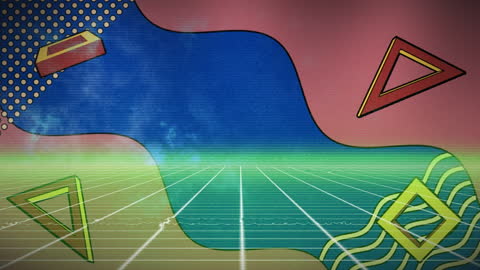 Dynamic Abstract Composition with Geometric Shapes and Digital Overlay