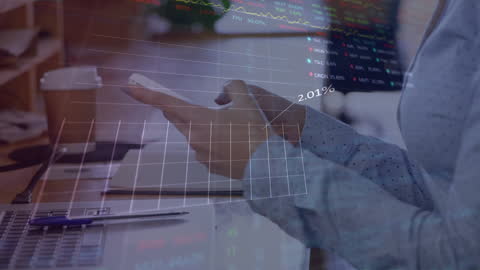 Businesswoman Analyzing Stock Market with Smartphone