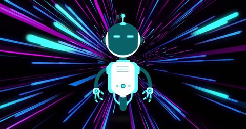 AI Chatbot with Futuristic Neon Light Trails - Download Free Stock Images Pikwizard.com