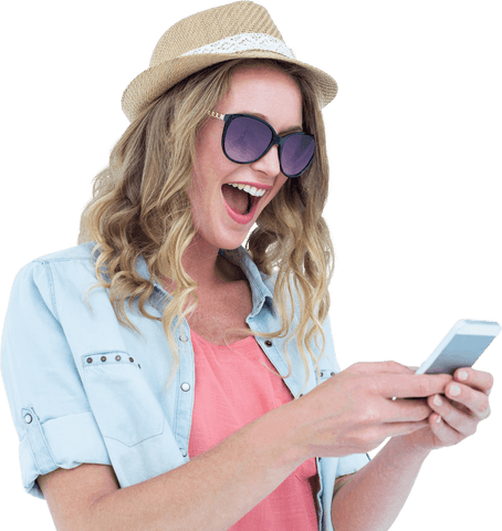 Trendy Woman Texting on Smartphone with Transparent Background - Download Free Stock Videos Pikwizard.com