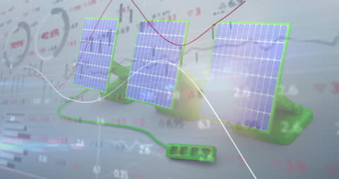 Animated Financial Growth with Solar Power Concept