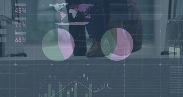 Business Data Analysis with Interactive Graphs and Charts Overlay - Download Free Stock Images Pikwizard.com