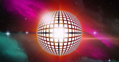 Futuristic Disco Ball in Vibrant Cosmic Setting - Download Free Stock Images Pikwizard.com