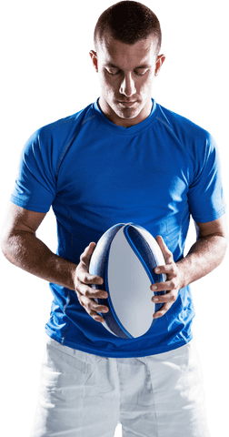 Rugby Athlete Holding Ball Isolated on Transparent Background - Download Free Stock Videos Pikwizard.com