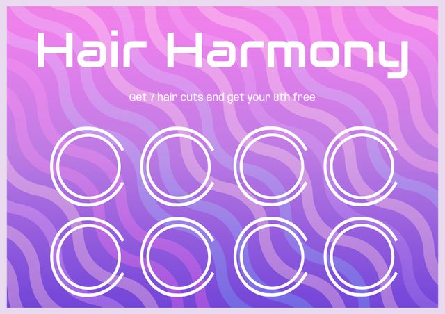 Vibrant Salon Loyalty Card for Haircuts with Modern Design - Download Free Stock Videos Pikwizard.com