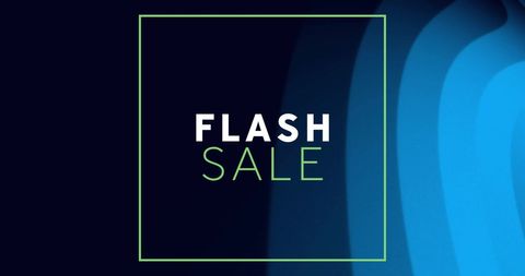 Flash Sale Announcement with Neon Pattern Background