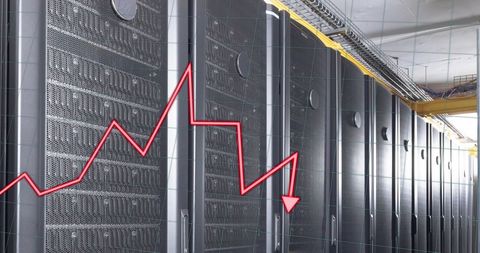 Digital Financial Graph Over Data Servers - Download Free Stock Images Pikwizard.com