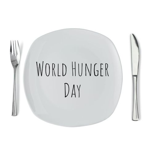 World Hunger Day Message on Empty Plate Setting - Download Free Stock Templates Pikwizard.com