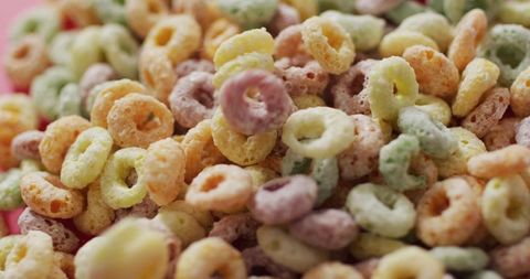Colorful Fruit-Flavored Cereal Rings for Breakfast - Download Free Stock Images Pikwizard.com
