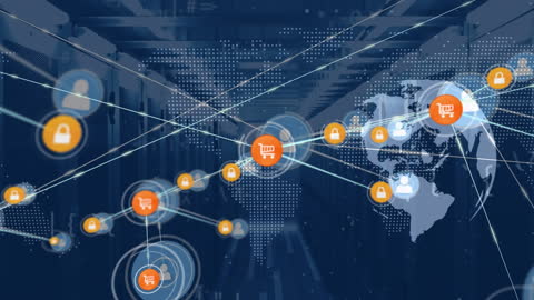 Global Network Technology Concept with Digital Icons