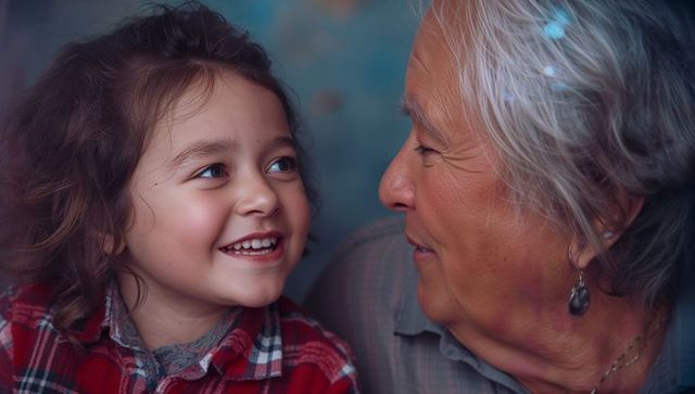 Joyful grandmother and grandchild sharing a heartwarming connection