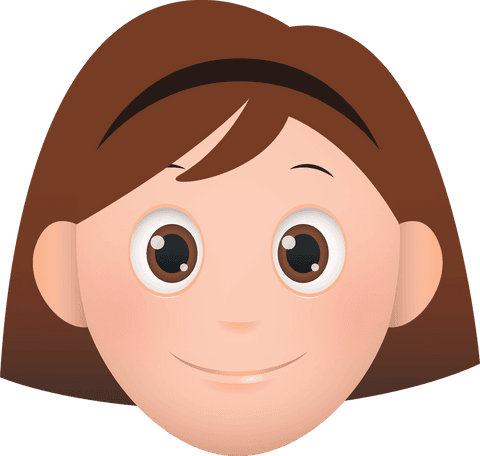 Cartoon Happy Girl Face Illustration on Transparent Background - Download Free Stock Videos Pikwizard.com