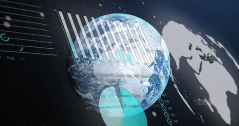 Global Data Analysis and Networks on Spinning Earth - Download Free Stock Images Pikwizard.com
