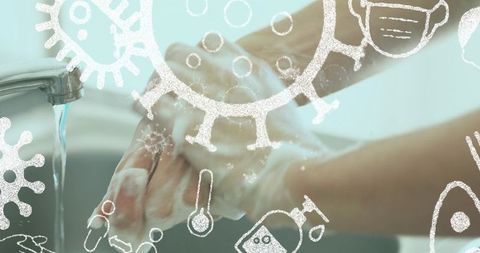 Hands thoroughly washed under running water to promote hygiene