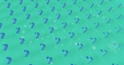Festive 3D Shapes Pattern with Falling Snowflakes on Turquoise - Download Free Stock Images Pikwizard.com