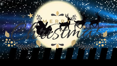 Festive Christmas Animation with Snow and Santa’s Sleigh at Night