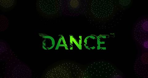 Vibrant Dance Celebration Design with Fireworks on Black Background